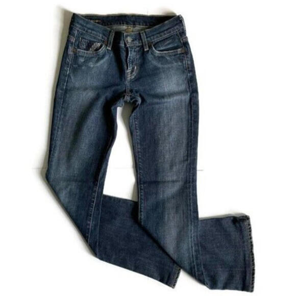 Citizens Of Humanity Denim - Citizens Of Humanity Womens Big Sur 092 Low Waist Flair Embroidered Med Wash 26